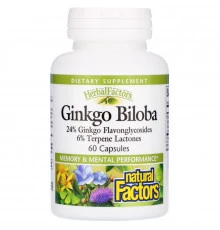 Natural Factors, Гингко билоба, 60 капсул