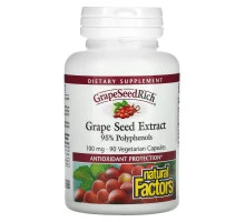 Natural Factors, Экстракт виноградных косточек, 100 мг, 90 капсул