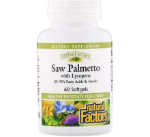 Natural Factors, Со пальметто с ликопеном, 60 мягких капсул