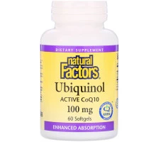 Natural Factors, Убихинол, QH-активный кофермент Q10, 100 мг, 60 мягких таблеток