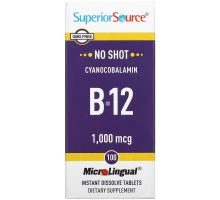 Superior Source, MicroLingual, цианокобаламин B12 1000 мкг, 100 таблеток