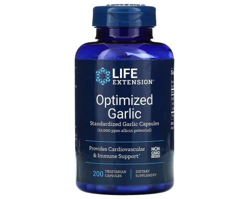 Life Extension, Optimized Garlic, Standardized Garlic Capsules, 200 Vegetarian Capsules Life Extension, Optimized Garlic, Standardized Garlic Capsules, 200 Vegetarian Capsules