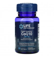 Life Extension, Super Ubiquinol CoQ10 для поддержки митохондрий, 100 мг, 30 мягких таблеток