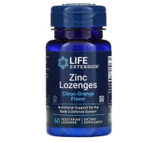 Life Extension Цинковые пастилки с натуральным цитрусовым апельсиновым вкусом 60 пастилок