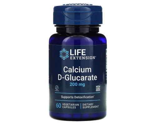 Life Extension Кальция D-глюкорат 200 мг 60 растительных капсул Life Extension Кальция D-глюкорат 200 мг 60 растительных капсул