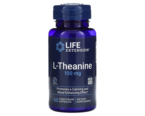 Life Extension, L-теанин, 100 мг, 60 растительных капсул Life Extension, L-теанин, 100 мг, 60 растительных капсул