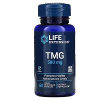 Life Extension, TMG (триметилглицин), 500 мг, 60 вегетарианских капсул с жидким содержимым