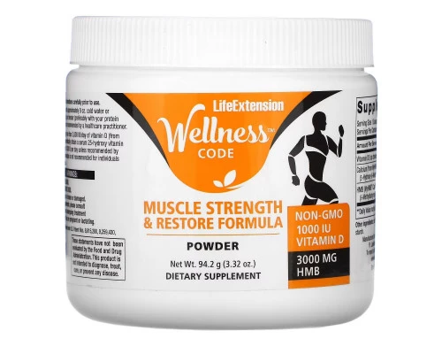 Life Extension, Wellness Code, Muscle Strength & Restore Formula Powder, 3.32 oz (94.2 g)