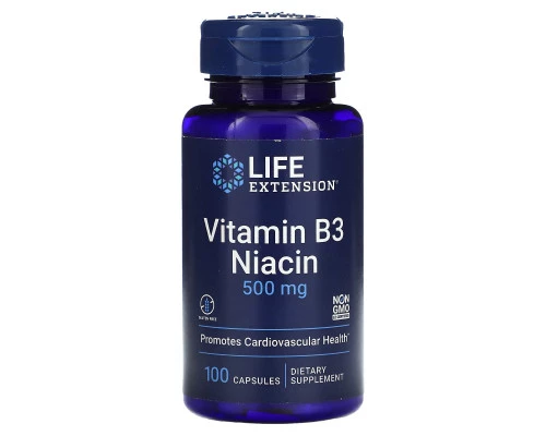 Life Extension Витамин В3 (ниацин) 500 мг 100 капсул Life Extension Витамин В3 (ниацин) 500 мг 100 капсул