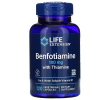 Life Extension, Бенфотиамин, с тиамином, 100 мг, 120 растительных капсул