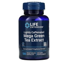 Life Extension, Мега экстракт зеленого чая, небольшое содержание кофеина, 100 растительных капсул