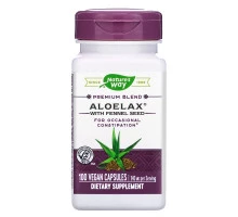 Nature's Way, Aloelax с семенами фенхеля, 340 мг, 100 вегетарианских капсул