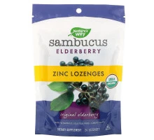 Nature's Way, Organic Sambucus, Zinc Lozenges, Berry Flavor, 24 Lozenges