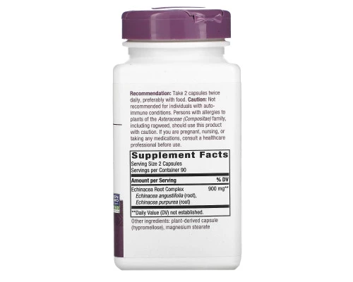 Nature's Way, Echinacea Root Complex, 450 mg, 180 Vegetarian Capsules Nature's Way, Echinacea Root Complex, 450 mg, 180 Vegetarian Capsules