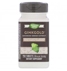 Nature's Way, Медицинский экстракт гинкго Ginkgold, 60 мг, 150 таблеток