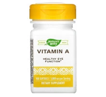 Nature's Way, Витамин A, 10000 МЕ, 100 желатиновых капсул