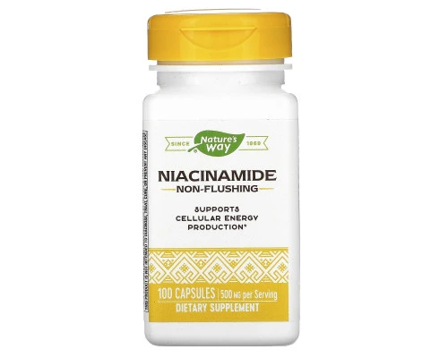 Nature's Way, Никотинамид, 500 мг, 100 капсул Nature's Way, Никотинамид, 500 мг, 100 капсул