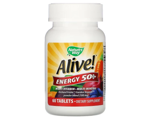 Nature's Way, Живая энергия 50+, мультивитаминный-Мультиминерал, Для взрослых 50+, 60 Tablets