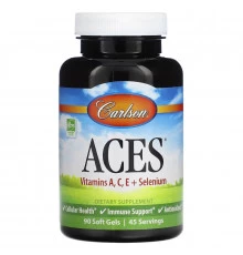 Carlson, ACES, Vitamins A, C, E + Selenium, 90 Softgels