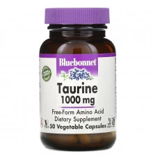 Bluebonnet Nutrition, Таурин, 1000 мг, 50 капсул в растительной оболочке