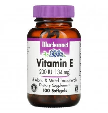 Bluebonnet Nutrition, Витамин E, 200 МЕ, 100 гелевых капсул