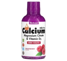 Bluebonnet Nutrition Жидкий кальция и магния цитрат плюс витамин D3 натуральный малиновый вкус 16 жидких унций (472 мл)