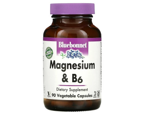 Bluebonnet Nutrition Магний плюс B6 90 растительных капсул