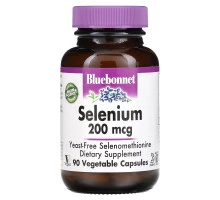 Bluebonnet Nutrition, Селен, бездрожжевой селенометионин, 200 мкг, 90 вегетарианских капсул
