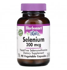 Bluebonnet Nutrition, Селен, бездрожжевой селенометионин, 200 мкг, 90 вегетарианских капсул
