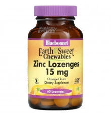 Bluebonnet Nutrition EarthSweet Zinc Lozenges Natural Orange Flavor 60 Lozenges