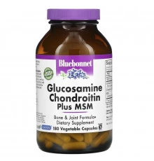 Bluebonnet Nutrition Глюкозамин Хондроитин Плюс MSM 180 овощных капсул