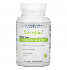 Arthur Andrew Medical Serretia Чистые Серрапептазы 250000 SPUs 90 капсул