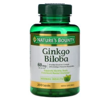 Nature's Bounty, Гинкго двулопастный, 60 мг, 200 капсул