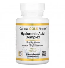 California Gold Nutrition, Гиалуроновая кислота, 60 вегетарианских капсул