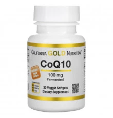 California Gold Nutrition Коэнзим Q10 полученный с использованием процесса натурального брожения 100 мг 30 овощных капсул