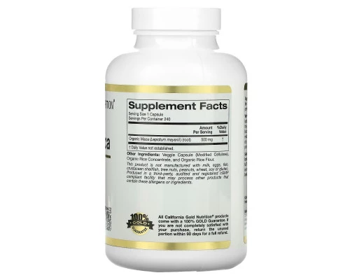 California Gold Nutrition Мака 500 мг 240 растительных капсул California Gold Nutrition Мака 500 мг 240 растительных капсул