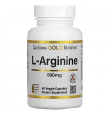 California Gold Nutrition, L-аргинин, AjiPure, 500 мг, 60 растительных капсул
