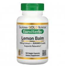 California Gold Nutrition, EuroHerbs, Lemon Balm, 500 mg, 180 Veggie Capsules
