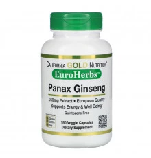 California Gold Nutrition, EuroHerbs, Panax Ginseng Extract, 250 mg, 180 Veggie Capsules