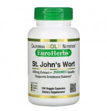 California Gold Nutrition, Экстракт зверобоя, EuroHerbs, европейское качество, 300 мг, 180 вегетарианских капсул