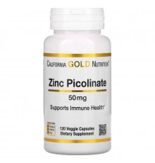 California Gold Nutrition, Zinc Picolinate, 50 mg, 120 Veggie Capsules