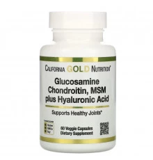 California Gold Nutrition, Glucosamine Chondroitin, MSM plus Hyaluronic Acid, 60 Veggie Capsules