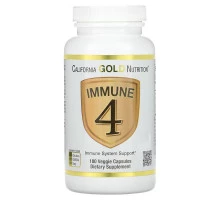 California Gold Nutrition, Immune 4, средство для укрепления иммунитета, 180 растительных капсул
