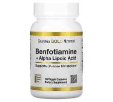 California Gold Nutrition, Benfotiamine + Alpha Lipoic Acid, 30 Veggie Capsules
