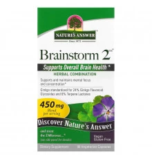 Nature's Answer, Brainstorm 2, Herbal Combination, 450 mg, 90 Vegetarian Capsules