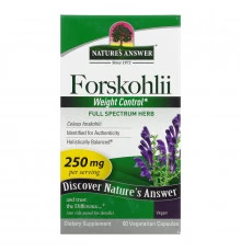 Nature's Answer, Forskohlii, 250 мг, 60 шт., вегетарианские капсулы