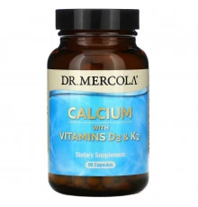 Dr. Mercola, Кальций с витаминами D3 и K2, 90 капсул