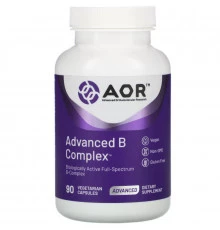 Advanced Orthomolecular Research AOR Продвинутый выпуск улучшенный B-комплекс 90 растительных капсул