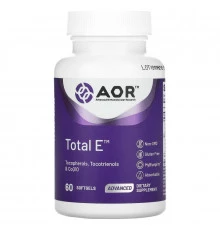Advanced Orthomolecular Research AOR, Advanced Series, Total E, комплекс витамина Е, 60 мягких таблеток