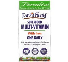 Paradise Herbs Энергия ORAC Earth's Blend ежедневный сверхпитательный мультивитамин с железом 60 капсул на растительной основе